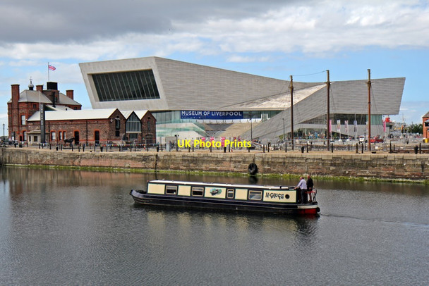 Photo 6"x4" Narrowboat, Canning Half-Tide Dock, Liverpool Toxteth c2015