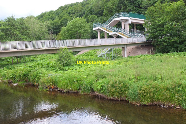 Photo 6"x4" Footbridge and railway bridge, Netherdale Galashiels c2015