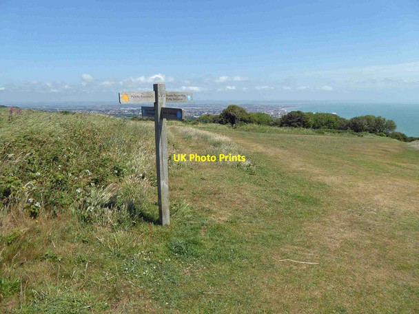 Photo 6"x4" Footpath and bridleway junction signpost Meads\/TV6097 c2015