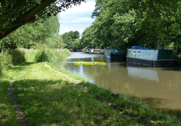 Photo 6"x4" Narrowboats moored along the Trent & Mersey Canal Little Ingestre c2015
