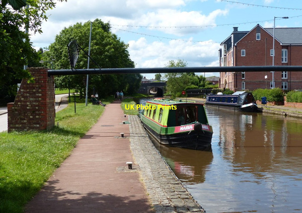 Photo 6"x4" Pipebridge across the Trent & Mersey Canal Stone\/SJ9034 c2015