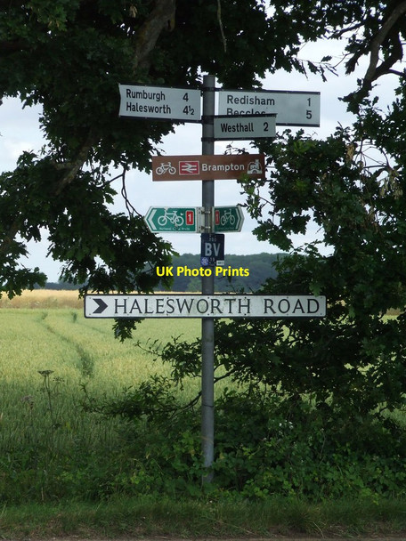 Photo 6"x4" Road Sign Ilketshall St Lawrence c2015
