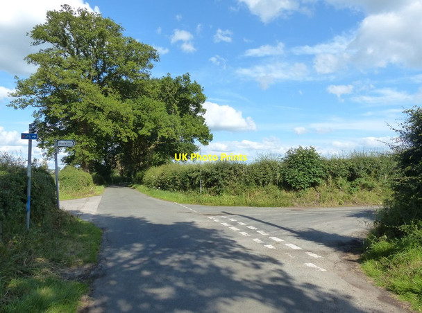 Photo 6"x4" Enson Lane and Marston Lane junction Sandon\/SJ9429 c2015