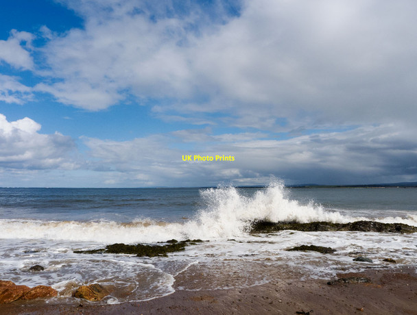 Photo 6"x4" Swell breaking on rocks, Rosemarkie Fortrose c2015