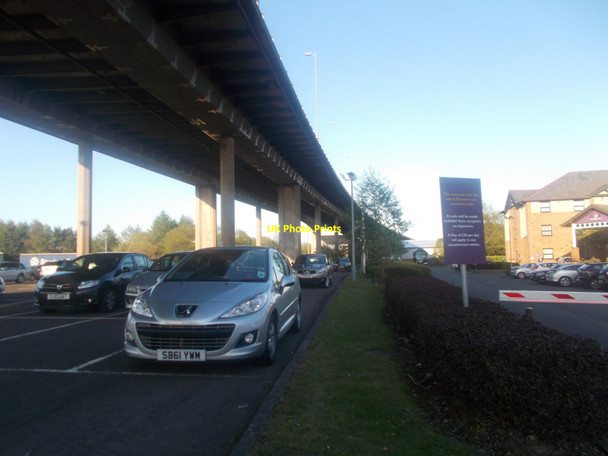 Photo 6"x4" Under the motorway at Premier Inn, Glasgow Airport Renfrew c2015