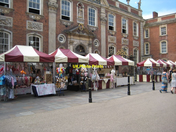 Photo 6"x4" Market stalls and the Guildhall Worcester c2015