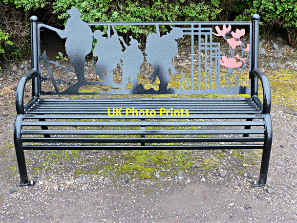 Photo 6"x4" WWI bench at Inverkip Inverkip c2015