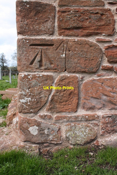Photo 6"x4" Benchmark on Church of St Margaret & St James Broom\/NY6623 c2015