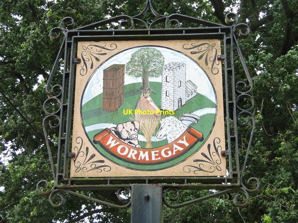 Photo 6"x4" Wormegay village sign Wormegay c2015