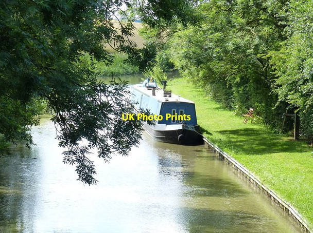 Photo 6"x4" Narrowboat moored along the Grand Union Canal South Kilworth c2015