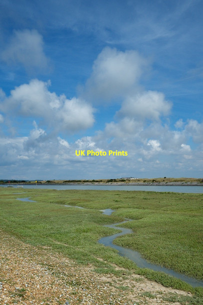 Photo 6"x4" Rye Harbour outfall and high tide Rye Harbour c2015