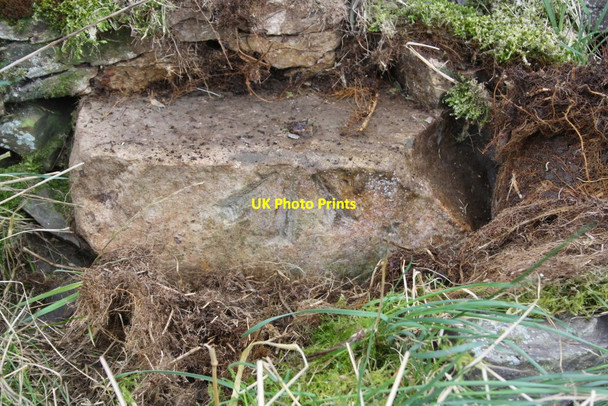 Photo 6"x4" Benchmark on rock at base of wall west of Firbank Fellside Beck Foot\/SD6196 c2015