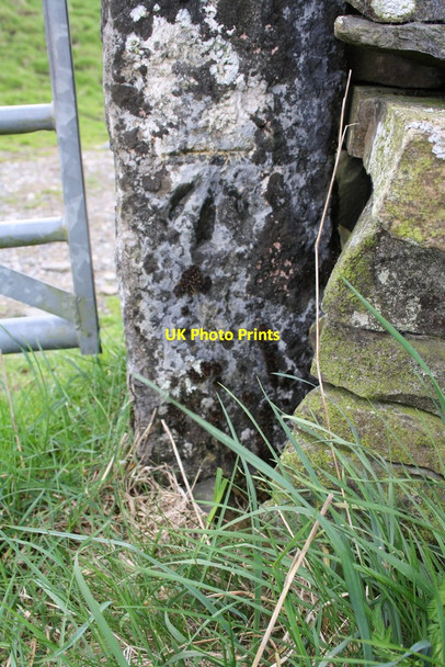 Photo 6"x4" Benchmark on gatepost beside road SW of Firbank Fellside Beck Foot\/SD6196 c2015
