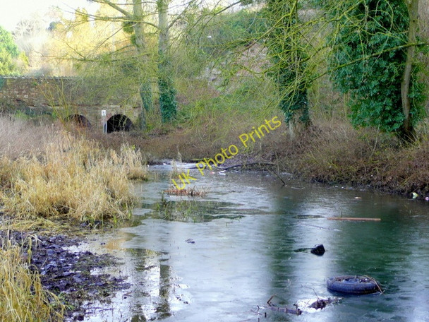 Photo 6"x4" Frozen Wilton pond Ross-on-Wye c2009