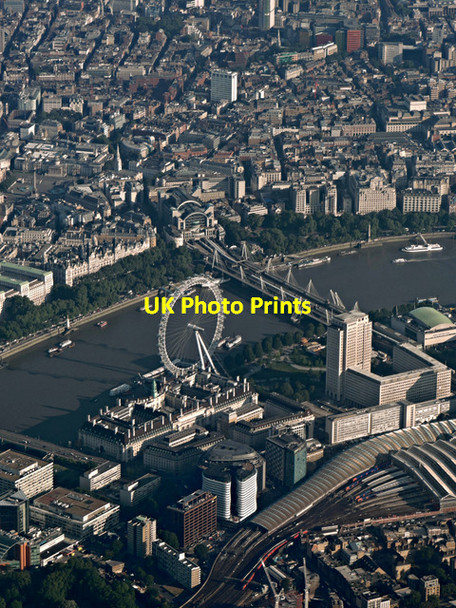 Photo 6"x4" The London Eye from the air Westminster c2015