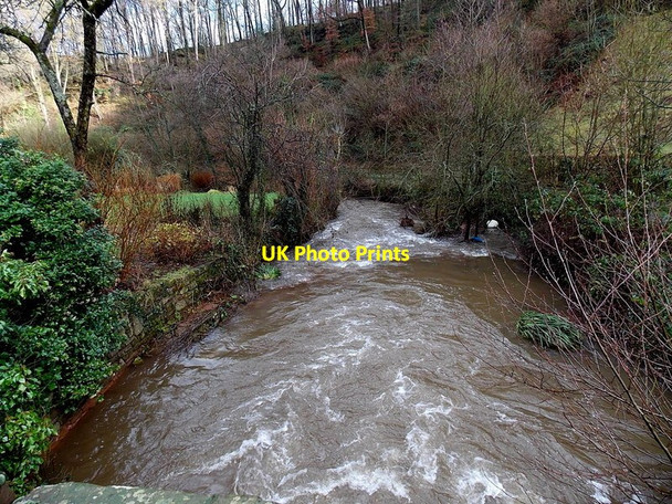 Photo 6"x4" River Angiddy downstream from Pont-y-Saeson The Cot c2014