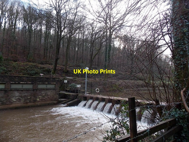Photo 6"x4" Sluice and footbridge across the Angiddy at Ravensnest Ponds Fishery The Cot c2014