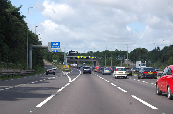 Photo 6"x4" M42 approaching junction 5 Solihull c2015