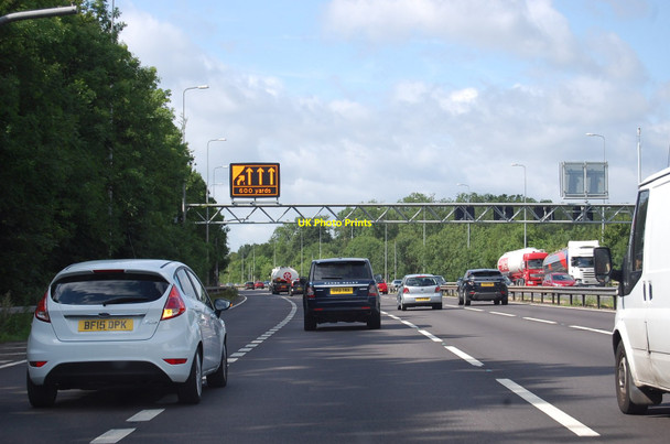 Photo 6"x4" M42 lane merges Solihull c2015