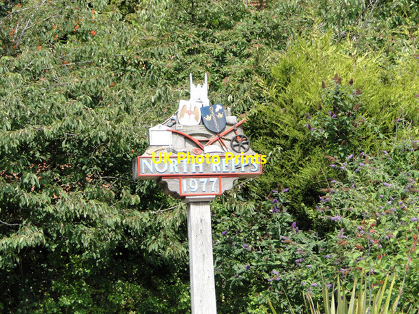 Photo 6"x4" Northrepps village sign Northrepps c2015
