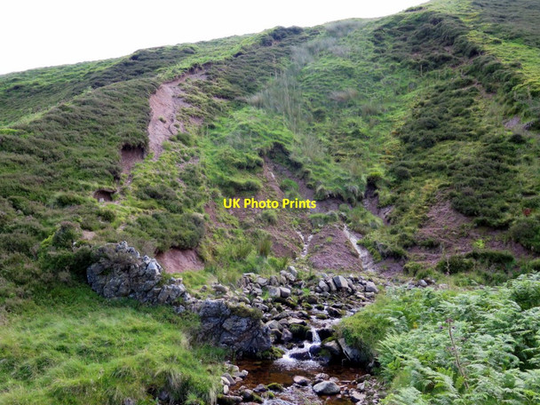 Photo 6"x4" Land slip  above Harthope Burn Cairn Hill\/NT9019 c2015