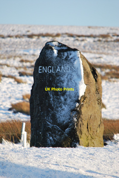 Photo 6"x4" English Border from the Scottish side at Carter Bar Whitelee\/NT7105 c2015