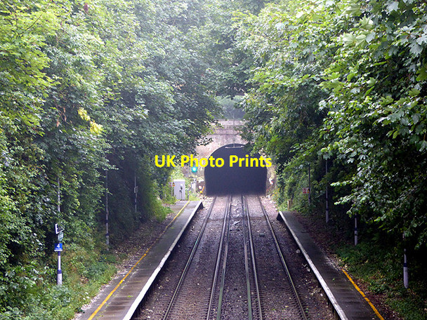 Photo 6"x4" The north portal of Lydden Tunnel viewed from Shepherdswell station footbridge Golgotha c2015