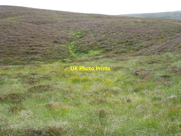 Photo 6"x4" Tiny watercourse feeding a bog low on west ridge of Druim nam Bo above Glenfeshie Carnachuin c2015