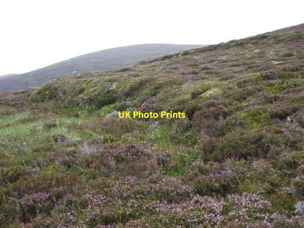 Photo 6"x4" Terraces of sand\/heather on ridge west of Druim nam Bo above Glenfeshie Carnachuin c2015