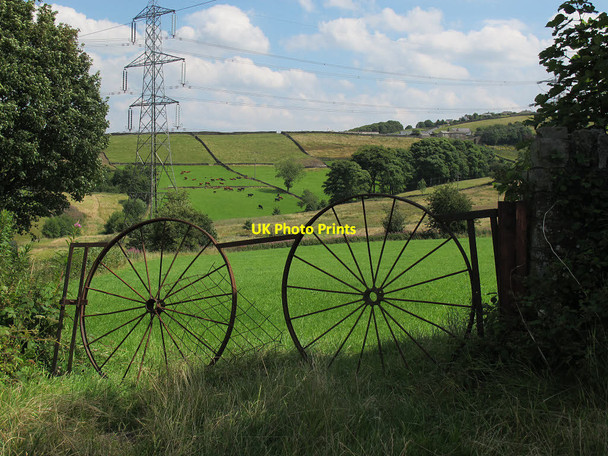 Photo 6"x4" Gate made from wheels Queensbury\/SE0930 c2015