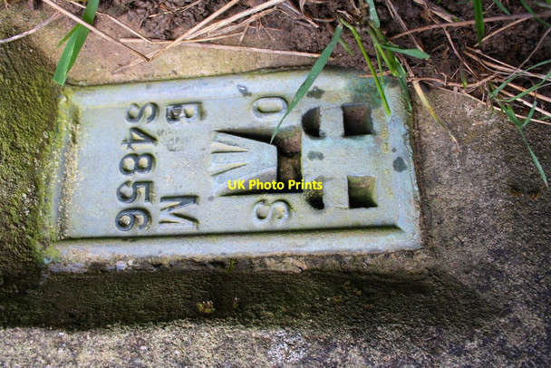 Photo 6"x4" Benchmark on toppled triangulation pillar Cold Newton c2015