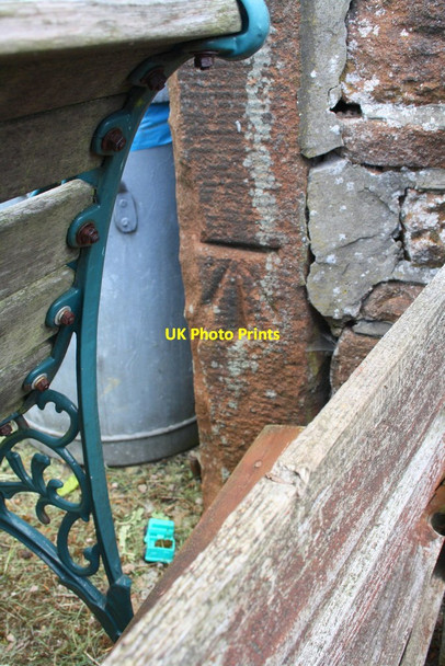 Photo 6"x4" Benchmark on gatepost at the back of #1 Brunswick Terrace Penrith c2015