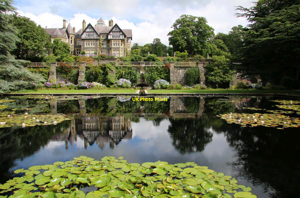 Photo 6"x4" Lily pond in front of Bodnant Hall Tal-y-cafn c2015