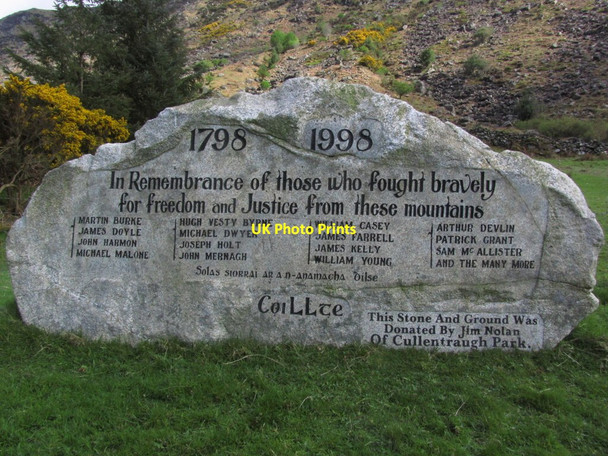 Photo 6"x4" Memorial stone to the 1798 uprising at Barravore Car Park, Glenmalure Laragh c2015