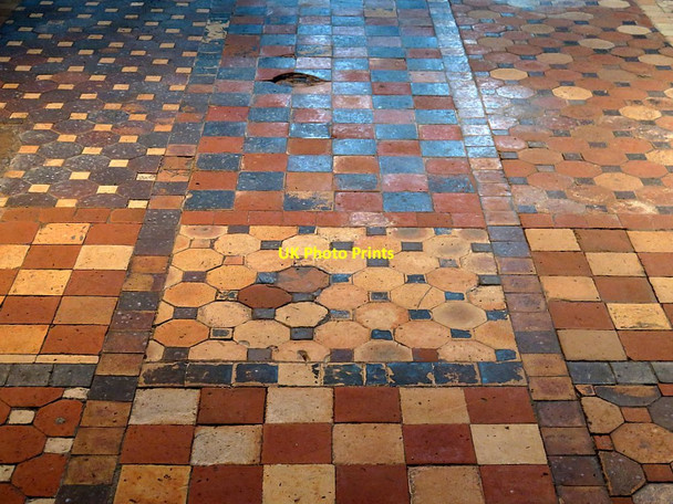 Photo 6"x4" Brinkburn Priory - tiled floor Healey Cote c2015