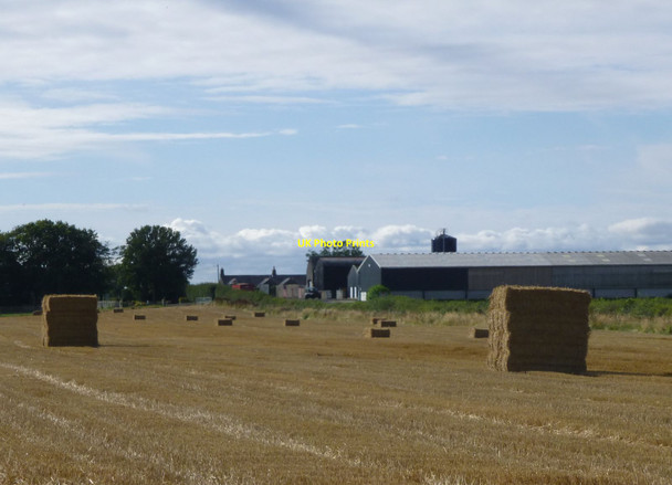 Photo 6"x4" View over the bales  Eshott c2015