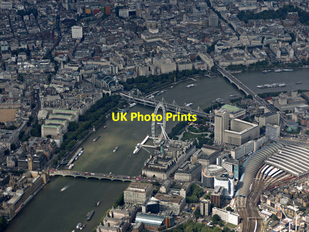 Photo 6"x4" London and the River Thames from the air Westminster c2015