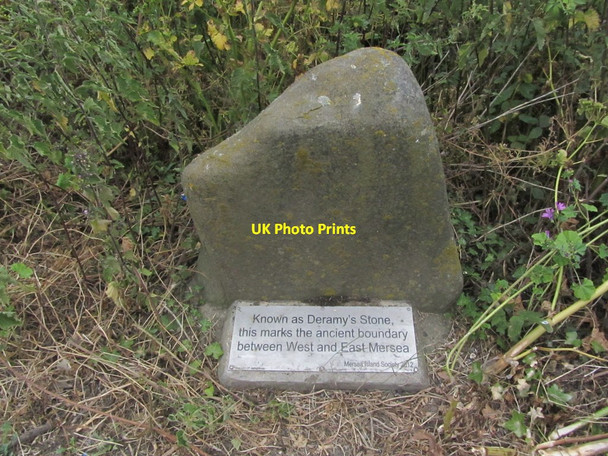 Photo 6"x4" Deramy Stone - Boundary between East & West Mersea West Mersea c2015