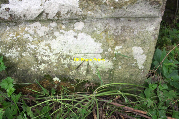 Photo 6"x4" Benchmark on Paley Green Lane railway bridge Settle c2015