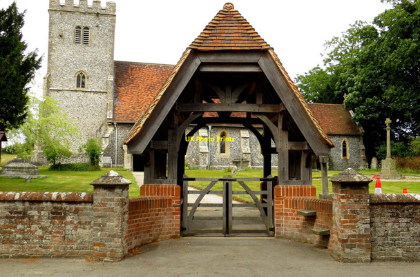 Photo 6"x4" The lych gate to St Mary and St Nicholas Church Compton\/SU5280 c2015