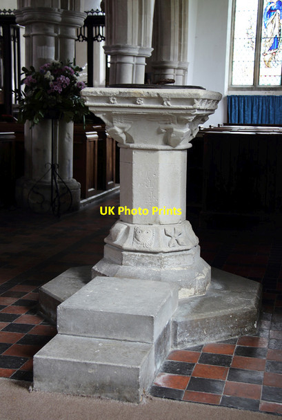 Photo 6"x4" St Catherine, Litlington - Font Litlington\/TL3142 c2015
