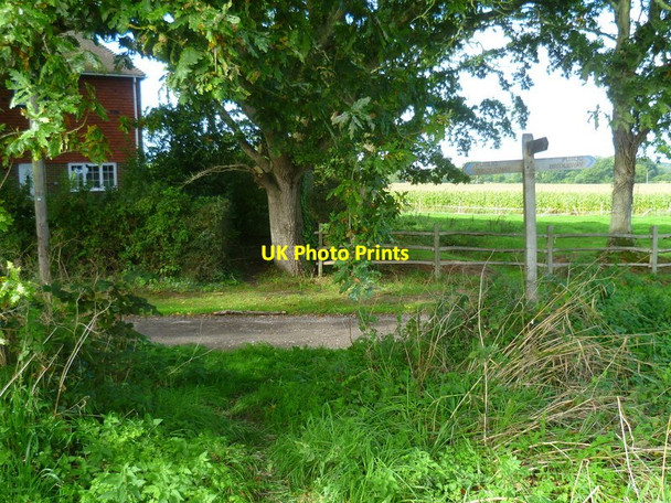 Photo 6"x4" Footpath and bridleway junction north of Church Lane Ashurst\/TQ1716 c2015