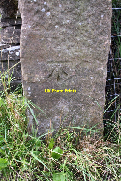 Photo 6"x4" Benchmark on gatepost Hellifield c2015