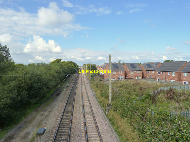 Photo 6"x4" View North from railway bridge on Coppull Moor Lane Coppull c2015