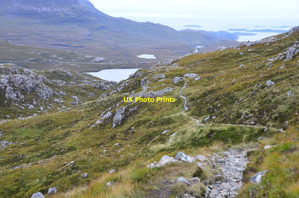 Photo 6"x4" Path to Loch na Gainmhich Allt Loch Bealach a' Bh\u00f9irich c2015
