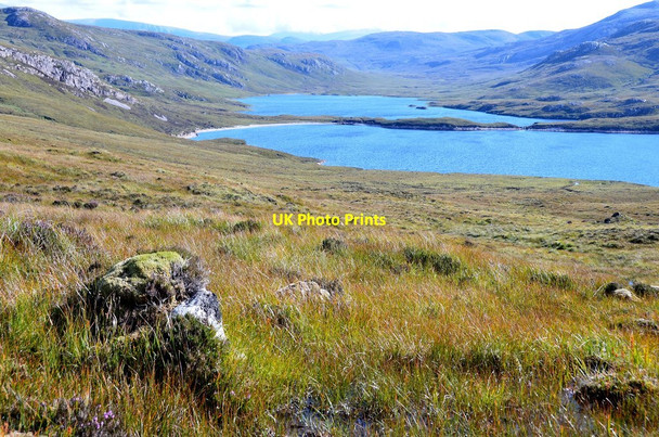 Photo 6"x4" Moorland above Loch an Leathaid Bhuain Achfary c2015