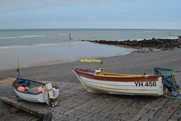 Photo 6"x4" Fishing boats on the slipway Sheringham c2015