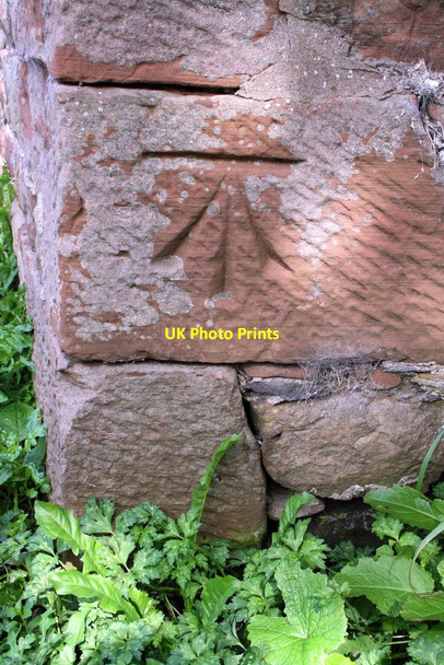 Photo 6"x4" Benchmark on barn at Kirkber Appleby-in-Westmorland c2015