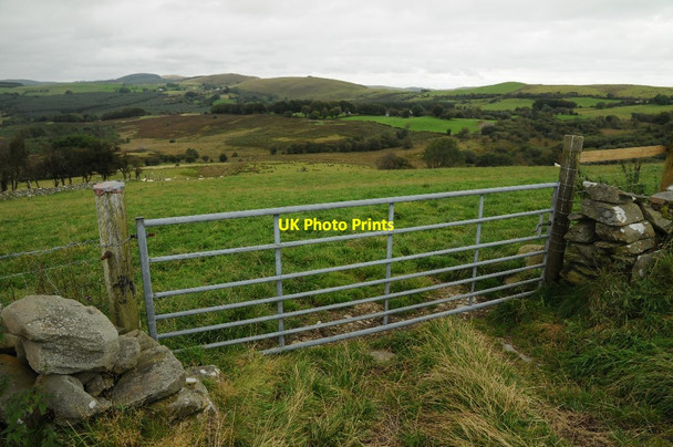 Photo 6"x4" Field gate and upland grazing Ffaldybrenin c2015