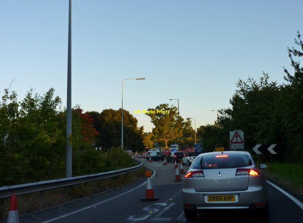 Photo 6"x4" M5 Southbound junction 5 exit sliproad Droitwich c2015